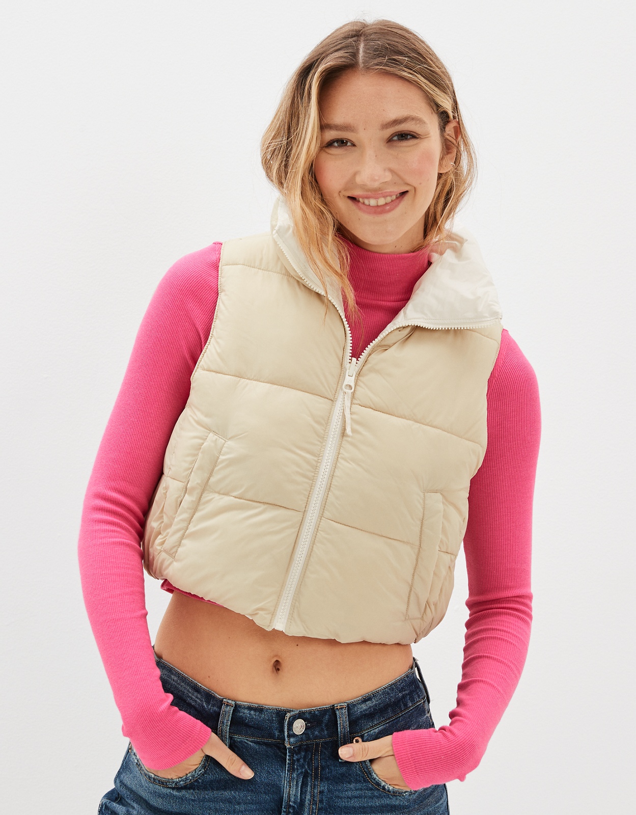 Ae Women's Cropped Puffer Vest