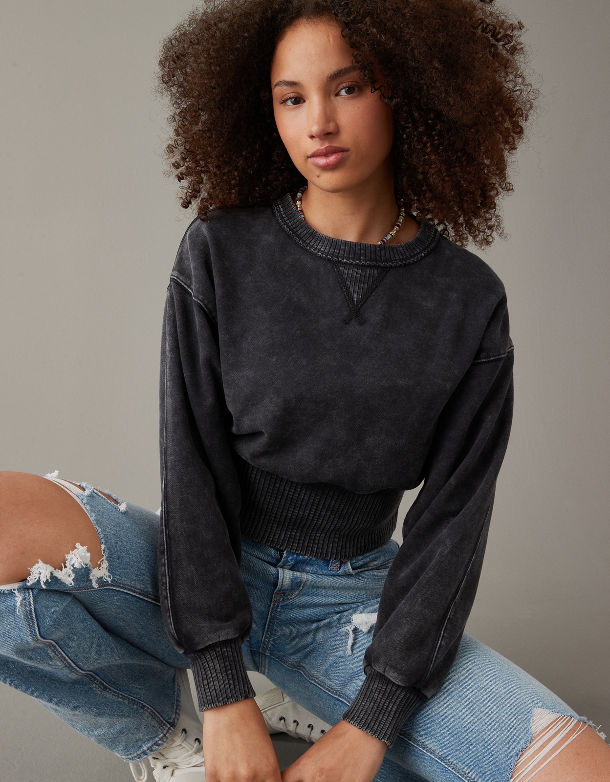 Cropped fitted cheap jumper