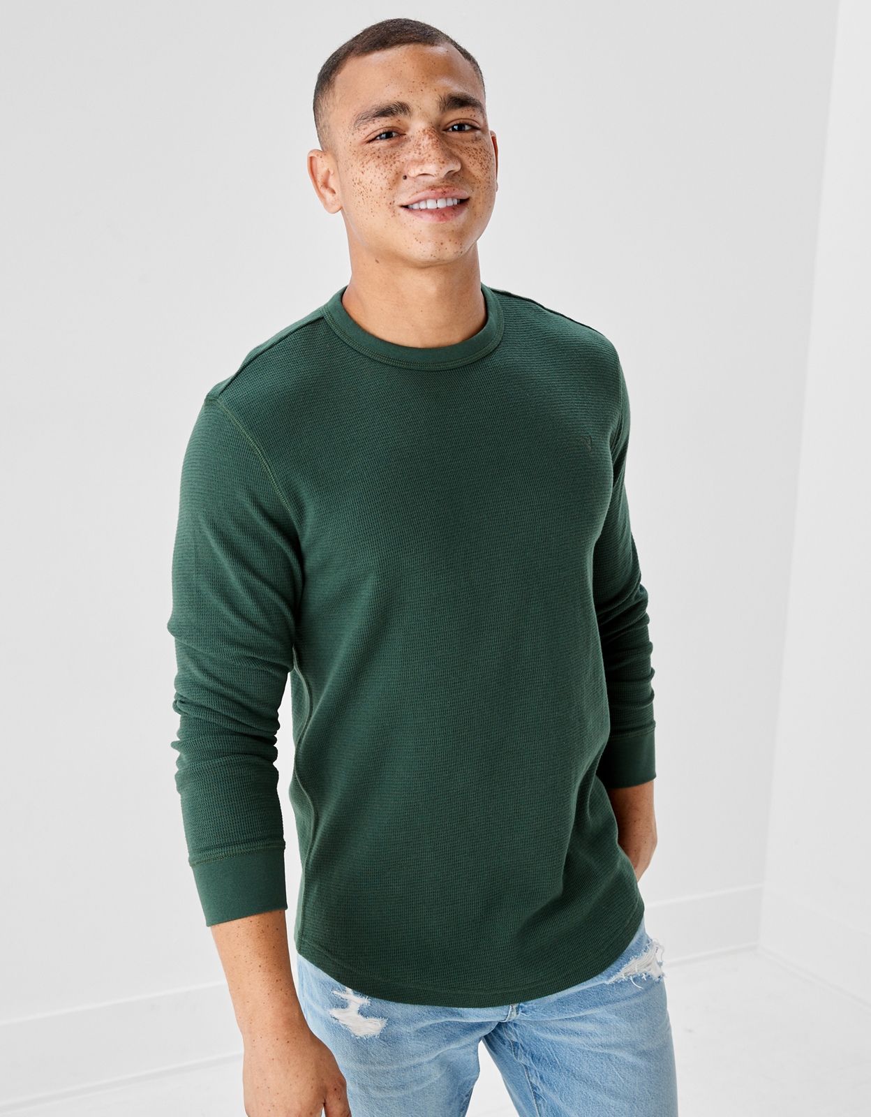 Green on sale thermal shirt