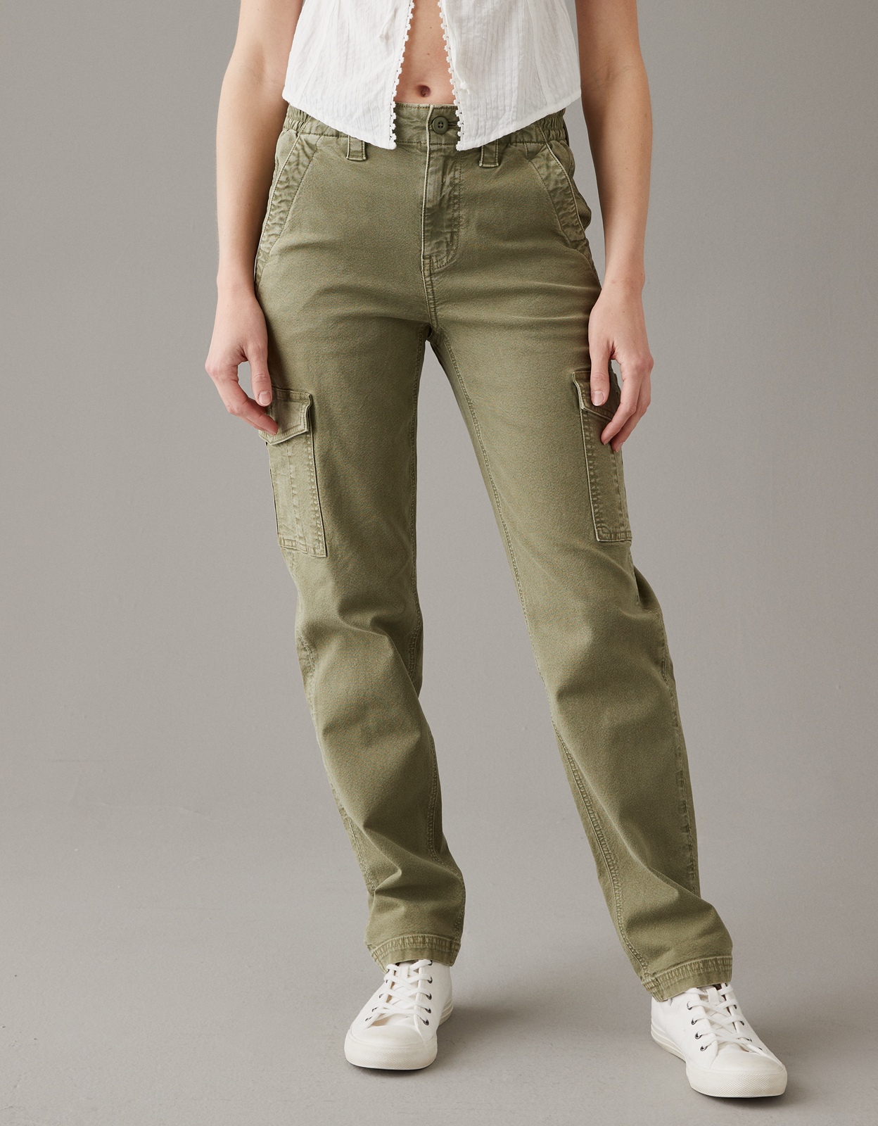 AE Stretch High-Waisted Straight Leg Carpenter Cargo Pant