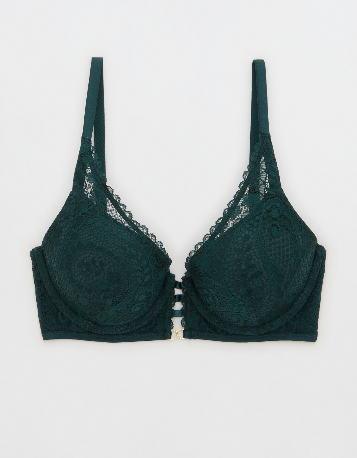 Shop Aerie Real Power Plunge Push Up Paisley Lace Bra online