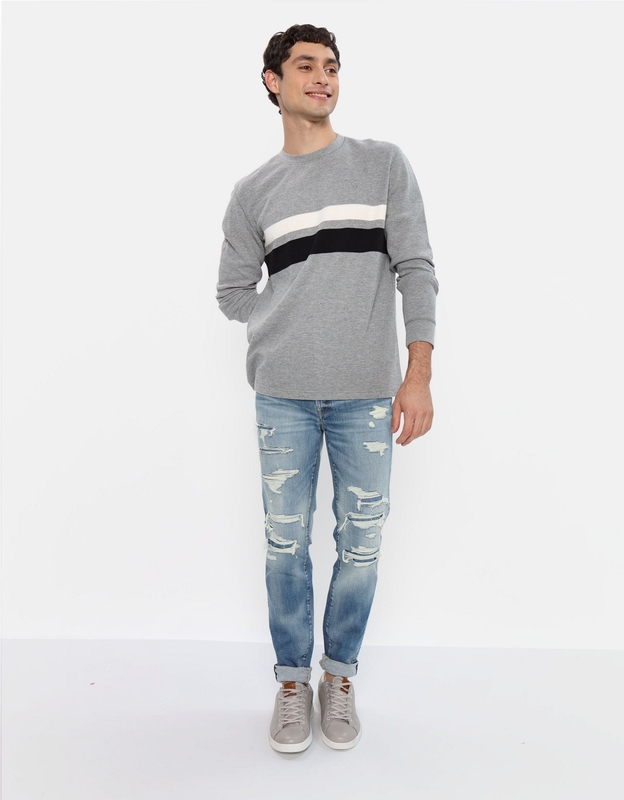 Shop AE Long-Sleeve Striped Thermal T-Shirt online